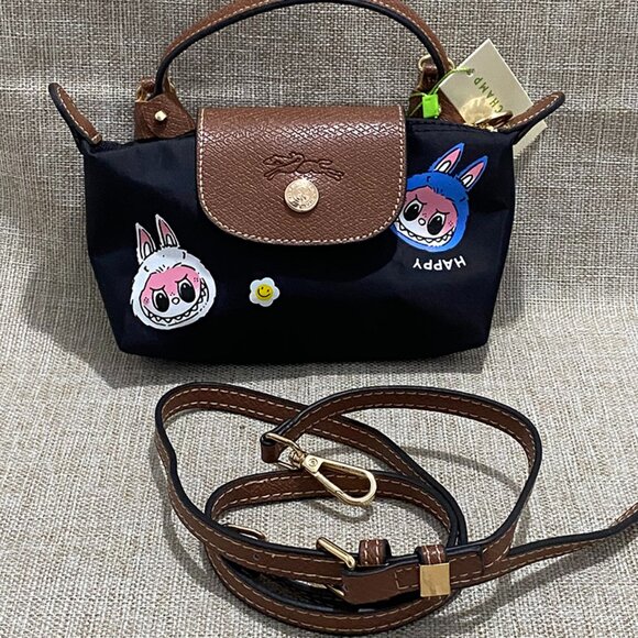 Longchamp Black Mini Tote Bag In A Classic Dumpling Shape. - Picture 1 of 6